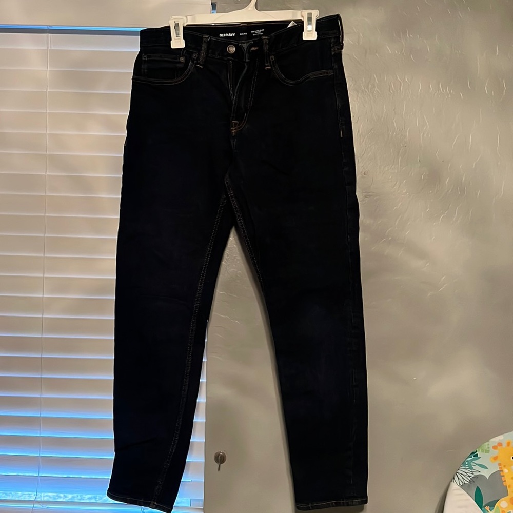Dark blue old navy jeans for men 32x32 relaxed slim taper
